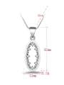 thumb Simple Hollow Oval Cubic Zirconias Pendant Copper Necklace 3