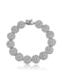 thumb Exquisite 18K White Gold Plated Round Shaped Zircon Bracelet 0