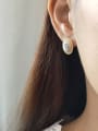 thumb Sterling silver retro imitation turquoise earrings 1