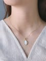 thumb 925 Sterling Silver With Gold Plated Simplistic Oval Necklaces 1