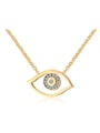thumb All-match Gold Plated Eye Shaped Rhinestone Necklace 0