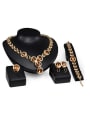 thumb Alloy Imitation-gold Plated Fashion Artificial Stones Hollow Round-shaped Four Pieces Jewelry Set 0