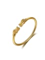 thumb Copper Alloy 24K Gold Plated Retro style Dragon Head Opening Bangle 0