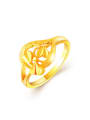 thumb Women Exquisite 24K Gold Plated Heart Shaped Copper Ring 0