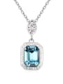 thumb Simple austrian Crystals Pendant Platinum Plated Necklace 1