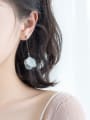 thumb Fresh Flower Petal Shaped Shell Silver Drop Earrings 1