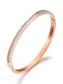 thumb Stainless Steel With Rose Gold Plated Simplistic Round Bangles 0