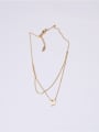 thumb Titanium With Gold Plated Simplistic Moon Multi Strand Necklaces 3