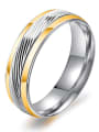 thumb Stainless Steel With Gold Plated Simplistic Round Rings 0