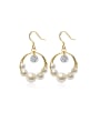 thumb 925 Sterling Silver With Artificial Pearl Fashion Round Hook Earrings 0