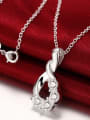 thumb Simple Zircon Water Drop shaped Necklace 2