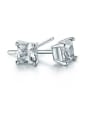 thumb Square-shaped Zircon stud Earring 1