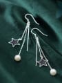 thumb 925 Sterling Silver With Silver Plated Simplistic Star Hook Earrings 1