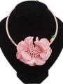 thumb Exaggerated Handmade Lace Flower Pendant Necklace 1