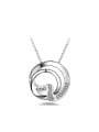 thumb Simple Hollow Round Cubic White Zirconias Copper Necklace 0