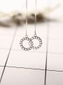 thumb Simple Hollow Round Silver Line Earrings 0