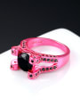 thumb Hot Pink Plated Black Stones Party Ring 2