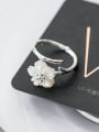 thumb Fresh Flower Shaped S925 Silver Shell Open Design Ring 1