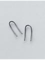 thumb 925 Sterling Silver With Gun Plated Rock Geometric Hook Earrings 4