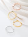 thumb 925 Sterling Silver With Gold Plated Simplistic Round Hoop Earrings 2