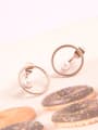 thumb Rose Gold Plated Shell Pearl Stud Earrings 1