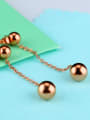 thumb Simple Rose Gold Plated Beads Titanium Stud Earrings 2