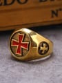 thumb Gold Plated Red Cross Signet Ring 1