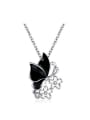thumb Fashion Butterfly Flowers Rhinestones Necklace 4
