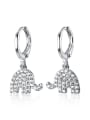 thumb 925 Sterling Silver With Platinum Plated Cute Elephant  Clip On Earrings 3