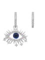 thumb Copper With Platinum Plated Personality  Asymmetry Evil Eye Clip On Earrings 0