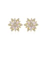 thumb Copper With Gold Plated Cute Flower Stud Earrings 0