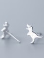 thumb 925 Sterling Silver With Silver Plated Cute Dinosaur Stud Earrings 1