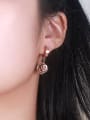 thumb Stainless Steel With Rose Gold Plated Simplistic Rosary Stud Earrings 1