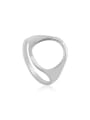 thumb Simple Hollow Oval Unisex Ring 0