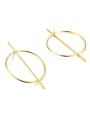 thumb New Round stainless steel gold plated earrings 0