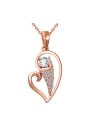 thumb Fashion Zircon Rose Gold Plated Necklace 0