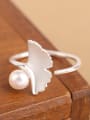 thumb Freshwater Pearl Leaf Opening Ring 2