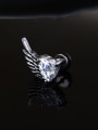thumb Stainless Steel With vintage Heart wing Stud Earrings 1