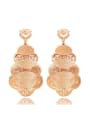 thumb Rose Gold Plated Western Style Flowers -shape Drop Earrings 0