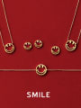 thumb Titanium With Gold Plated Simplistic Smiley Face  Stud Earrings 0