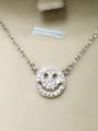 thumb All-match Smiling Face Shaped Rhinestone S925 Silver Necklace 1