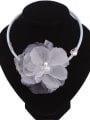 thumb Exaggerated Handmade Lace Flower Pendant Necklace 4