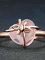 thumb Natural Pink Crystal Heart-shape Rose Gold Plated Ring 1