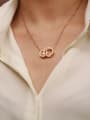 thumb Double Round Pendant Clavicle Necklace 0