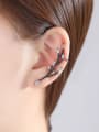 thumb Copper With Gun Plated Trendy Leaf Cubic Zirconia Stud Earrings 0