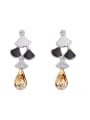 thumb Exquisite Personalized Water Drop austrian Crystals Alloy Earrings 1
