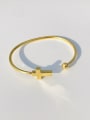 thumb Copper With 18k Gold Plated Fashion Cross Bangles 3