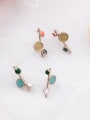thumb Alloy With Rose Gold Plated Cute Round   Enamel Drop Earrings 2