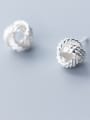 thumb 925 Sterling Silver With  Cute  Multi-layer twist winding ball Stud Earrings 0