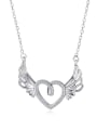 thumb Copper With White Gold Plated Fashion Heart with wing Necklaces 0